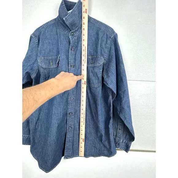 Wrangler Denim Shirt Adult Large Blue Denim - Picture 8 of 16